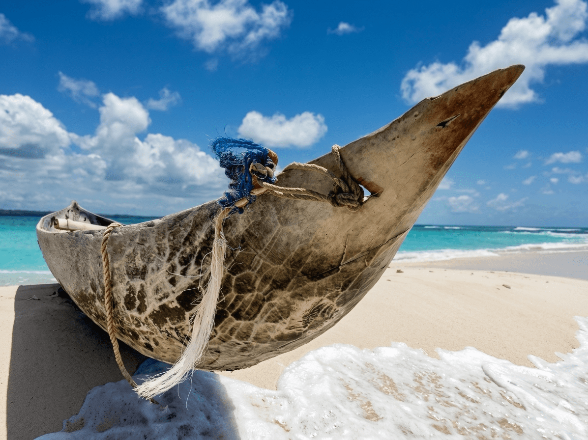 Traditional pirogue crossing to Île aux Nattes island, Madagascar